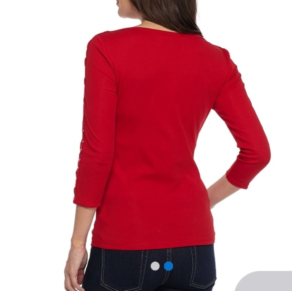 Ralph Lauren Lace Up Boatneck XL Red - Picture 6 of 6